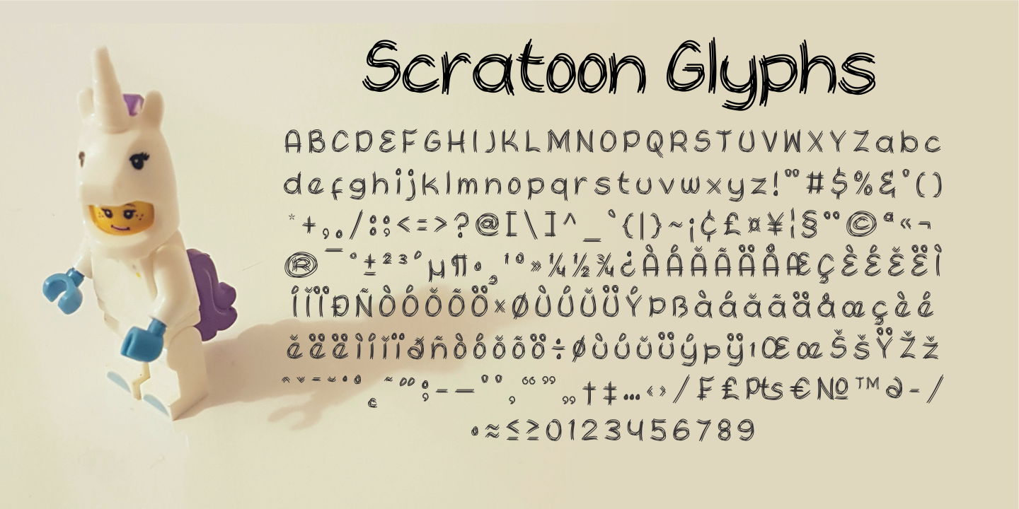 Пример шрифта Scratoon Regular